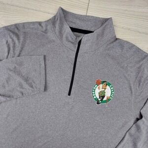 Ultra Game Boston Celtics Quarter Zip Pullover Mens XL Grey NBA Basketball Top